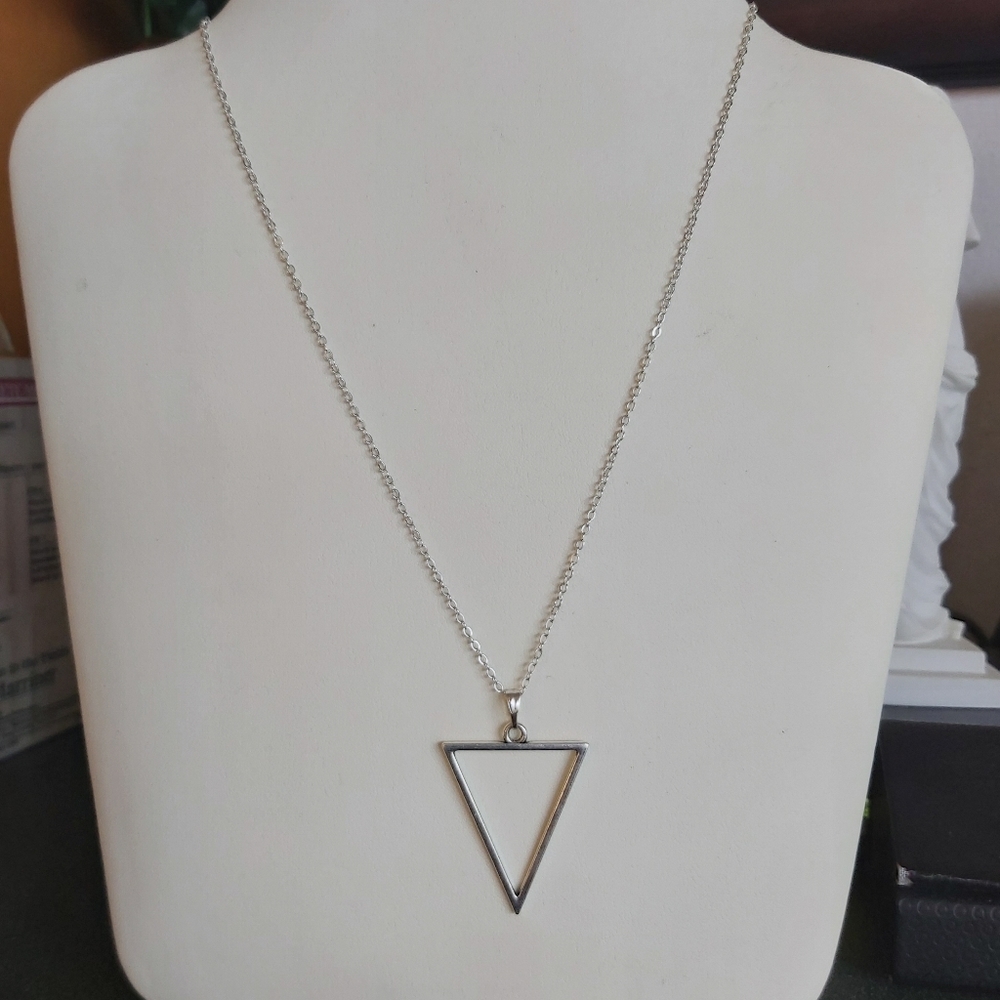 - Triangle Pendant  w/ Chain - Picture 2 of 3
